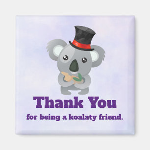 Koalaty Friend Pun Cute Koala in Top Hat マグネット