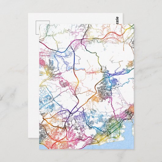 Kobe Japan City Map ポストカード (正面/裏面)