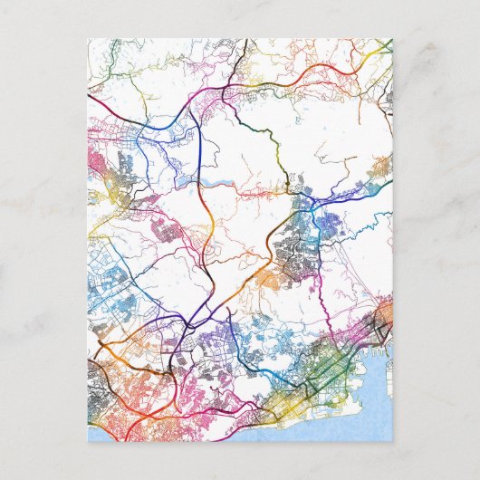 Kobe Japan City Map ポストカード (正面)