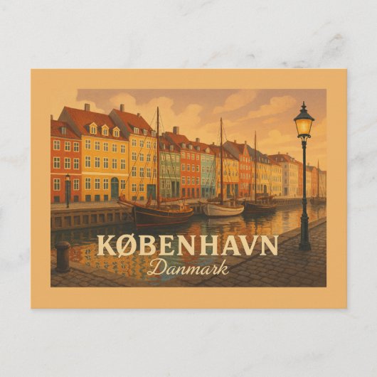 København Nyhavn Harbor ポストカード (正面)
