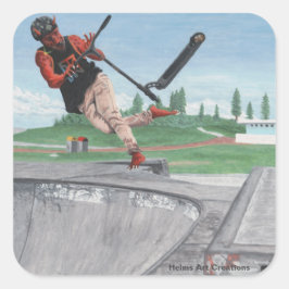 Kobold Scooterトリックファンタジーアートスクエアステッカー スクエアシール