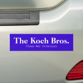 Koch Bros。 階級闘争の青いバンパーステッカー バンパーステッカー (車上)