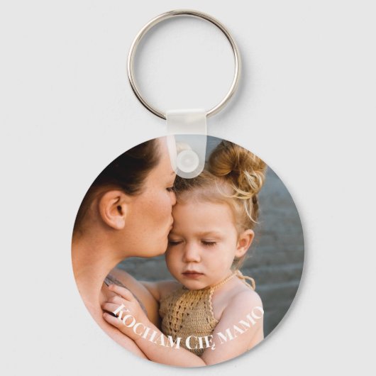 Kocham Cimamo私はęポーランドの写真であなたのお母さんを愛している キーホルダー (正面)