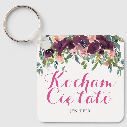 Kocham Citato私はęポーランドの贈り物であなたのパパを愛している キーホルダー (正面)