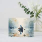 Kochi Kerala India Misty Morning ポストカード (スタンド正面)