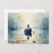 Kochi Kerala India Misty Morning ポストカード (正面/裏面)