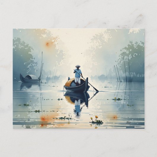 Kochi Kerala India Misty Morning ポストカード (正面)