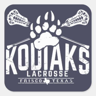 Kodiakのラクロス-正方形の青いステッカー スクエアシール