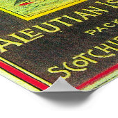 Kodiakサーモン缶ラベルKodiak島， AK ポスター (角)