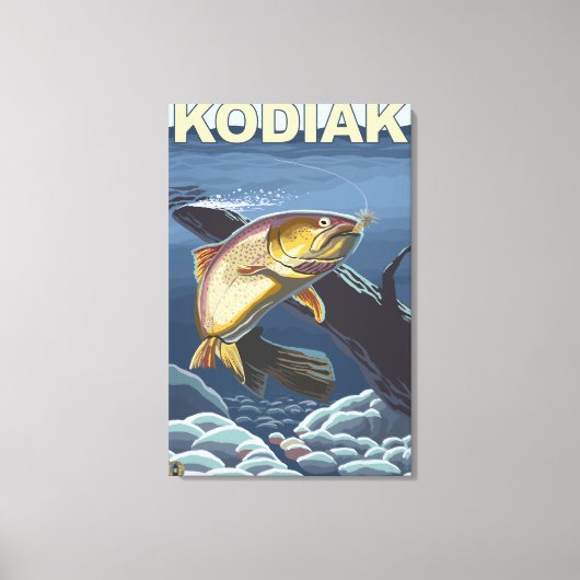 Kodiak, AlaskaCutroatマス断面 キャンバスプリント (正面)