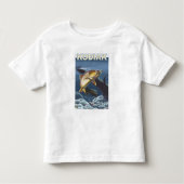 Kodiak、AlaskaCutthroatのマスの横断面 トドラーTシャツ (正面)
