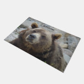 Kodiak Bearポートレート写真とクローズアップ顔 ドアマット (アングル)