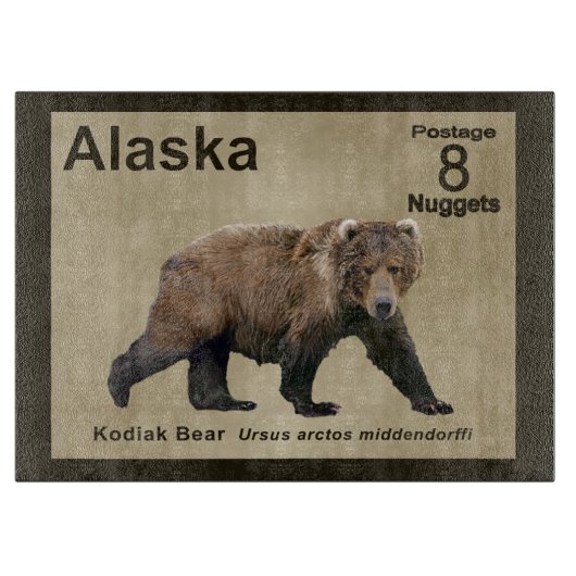 Kodiak Bear – アラスカ送料 カッティングボード (正面)
