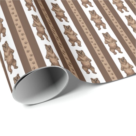 Kodiak Bear Stripe ラッピングペーパー (ロールコーナー)