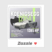 Koenigsegg CC850 Hypercar Custom Vinyl Sticker  シール (シート)