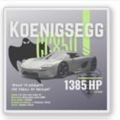 Koenigsegg CC850 Hypercar Custom Vinyl Sticker  シール (正面)