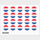 koffer sticker rood wit blauw met naam ラウンドシール (シート)
