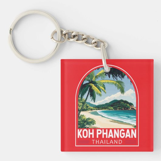 Koh Phangan Thailand Travel Art Emblem キーホルダー (正面)