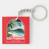 Koh Phangan Thailand Travel Art Emblem キーホルダー (裏面)