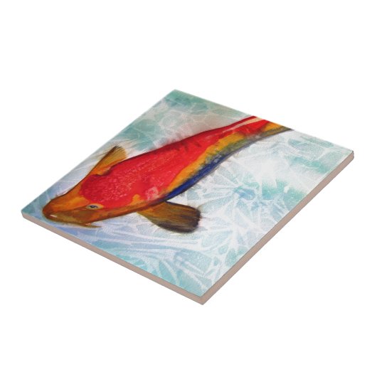 Kohakuのコイの日本のな魚の水彩画の芸術 タイル (側面)