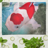 Kohakuのコイ2の日本のな水彩画の魚の芸術 キッチンタオル (折り畳み)