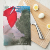 Kohakuのコイ2の日本のな水彩画の魚の芸術 キッチンタオル (四つ折り)