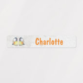 Kohlmeise Aquarell - 96 schmale Kinder Etiketten ラベル (デザイン1)