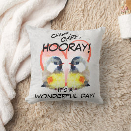 Kohlmeisen mit Herz Aquarell | Kissen クッション