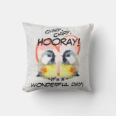 Kohlmeisen mit Herz Aquarell | Kissen クッション (正面)