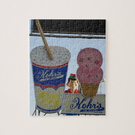 Kohrのカジノ桟橋の海岸の高さのジャージーの海岸 ジグソーパズル (縦)