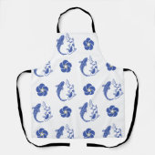 Koi Blossom Crest: Serene Blue Edition エプロン (正面)