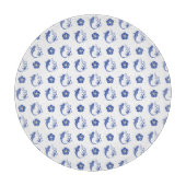 Koi Blossom Crest: Serene Blue Edition カッティングボード (正面)