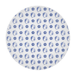 Koi Blossom Crest: Serene Blue Edition カッティングボード