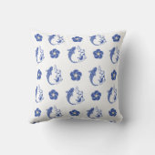 Koi Blossom Crest: Serene Blue Edition クッション (裏面)