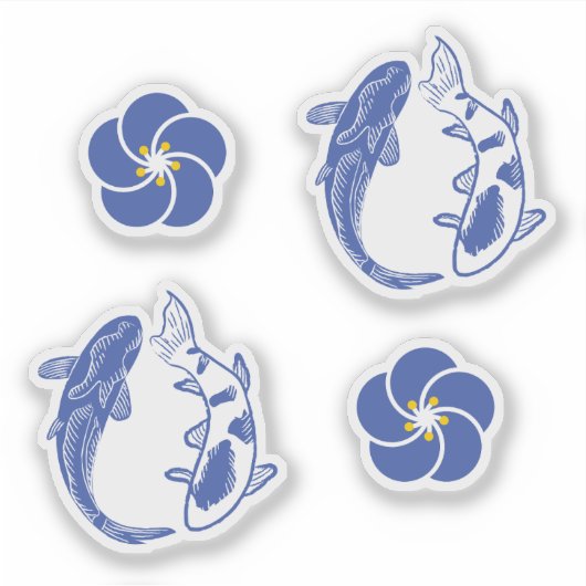 Koi Blossom Crest: Serene Blue Edition シール (正面)