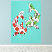 Koi Carp キャンバスプリント (インサイチュ (ウッドフロア))