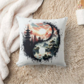 Koi Fish and Temple Yin Yang クッション (ブランケット)