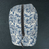 Koi Fish and Water Lily Blue Chinoiserie Monogram ドップキット