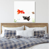 koi fish art, japanese koi, zen decor, underwater キャンバスプリント (インサイチュ (寝室))