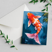 Koi Fish Beautiful Watercolor Card