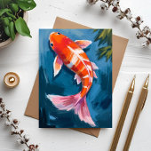 Koi Fish Beautiful Watercolor Card