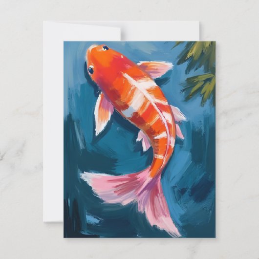 Koi Fish Beautiful Watercolor Card (正面)