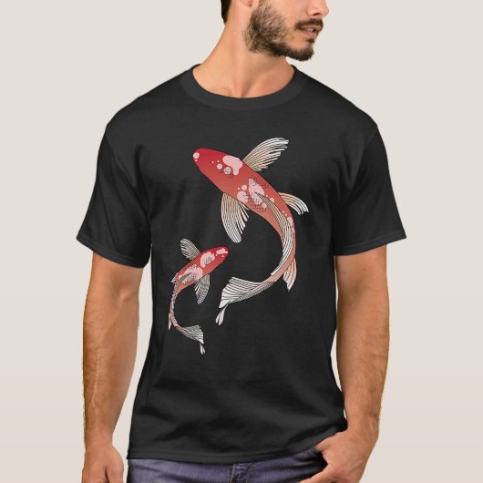 Koi Fish Chinese Yin & Yang Tシャツ (正面)