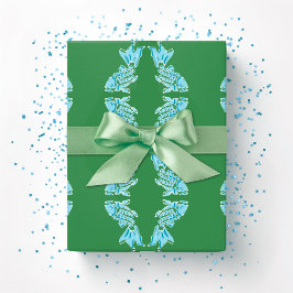 Koi Fish Chinoiserie Ogee in Green and Aqua ラッピングペーパー