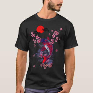 Koi Fish Coi Carp Nishikigoi Fish Japanese Cherry Tシャツ