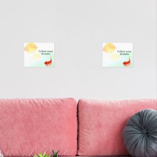 Koi Fish Dream Quote Art Print – "Follow Your Drea (リビング)