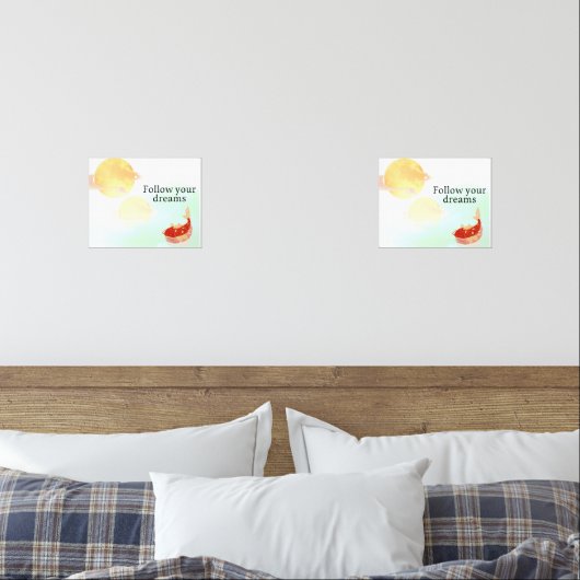 Koi Fish Dream Quote Art Print – "Follow Your Drea (寝室)