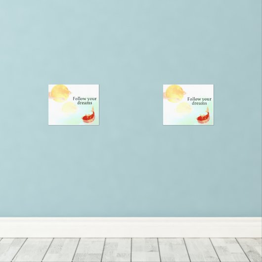 Koi Fish Dream Quote Art Print – "Follow Your Drea (ウッドフロア)