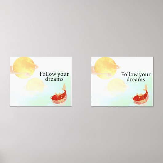 Koi Fish Dream Quote Art Print – "Follow Your Drea (正面)