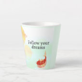 Koi Fish Dream Quote Art Print – "Follow Your Drea カフェラテマグ (正面)